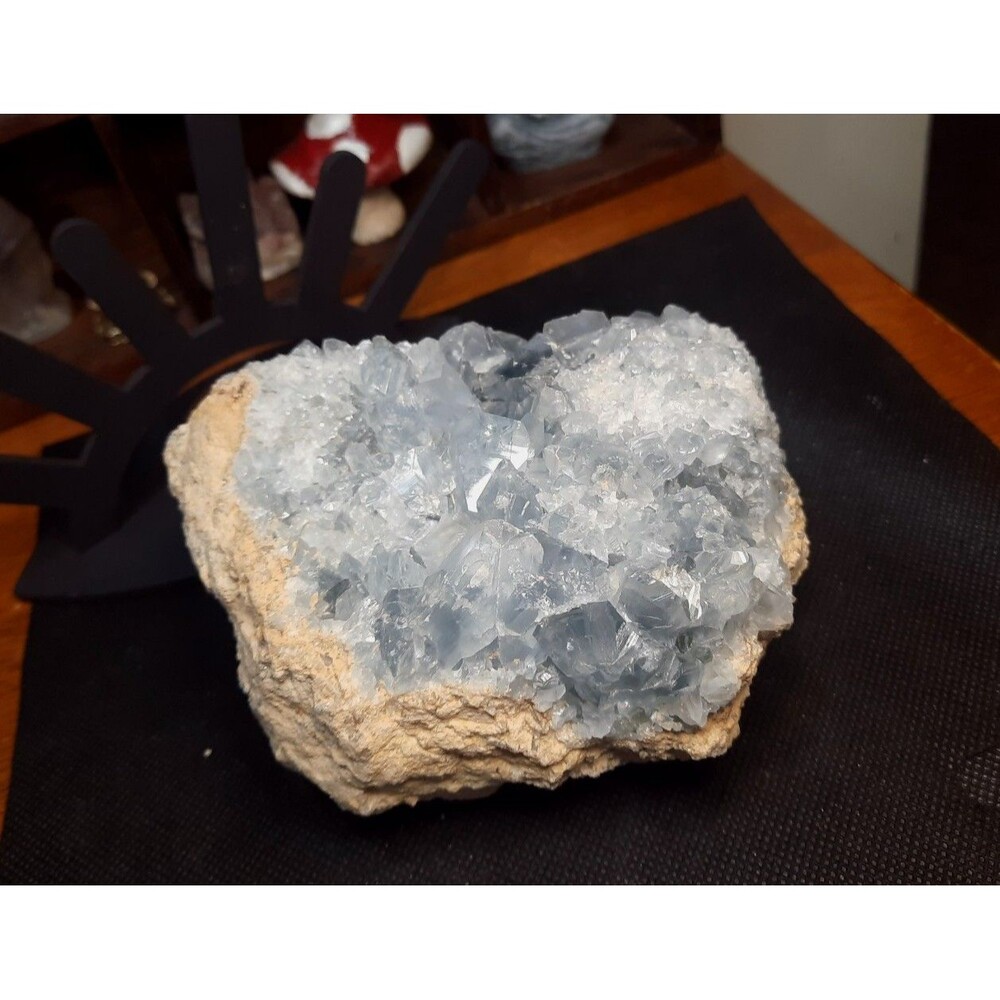 3.17 lb Madagascar High-Grade Blue Celestite Quartz Crystal Geode Cluster